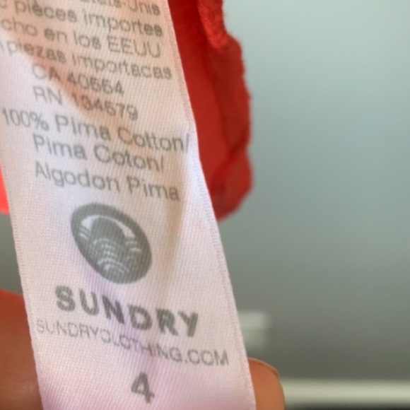 Anthropologie Sundry Sienna Red Orange Balloon 3/4 Sleeve Size 4 XL US 14 EUC - Picture 7 of 7